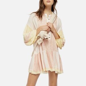 Free People Lightweight Viscose Blouse, Soft Pink, Size M/L, Boho Style